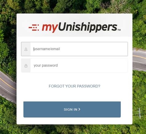 unishippers login with username